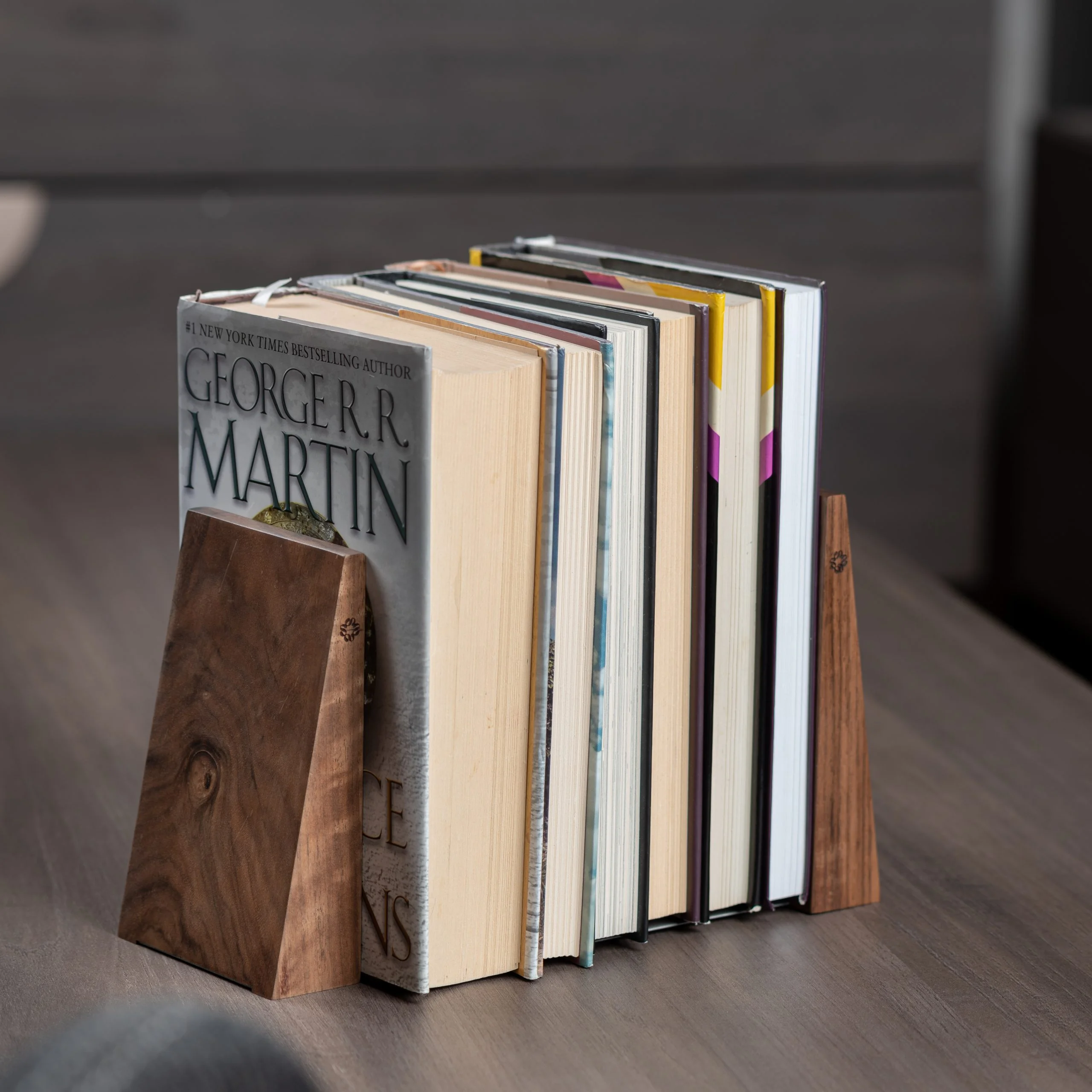 TILISMA Handmade Wooden Book Ends - Decorative Bookends for Shelves - Image 8
