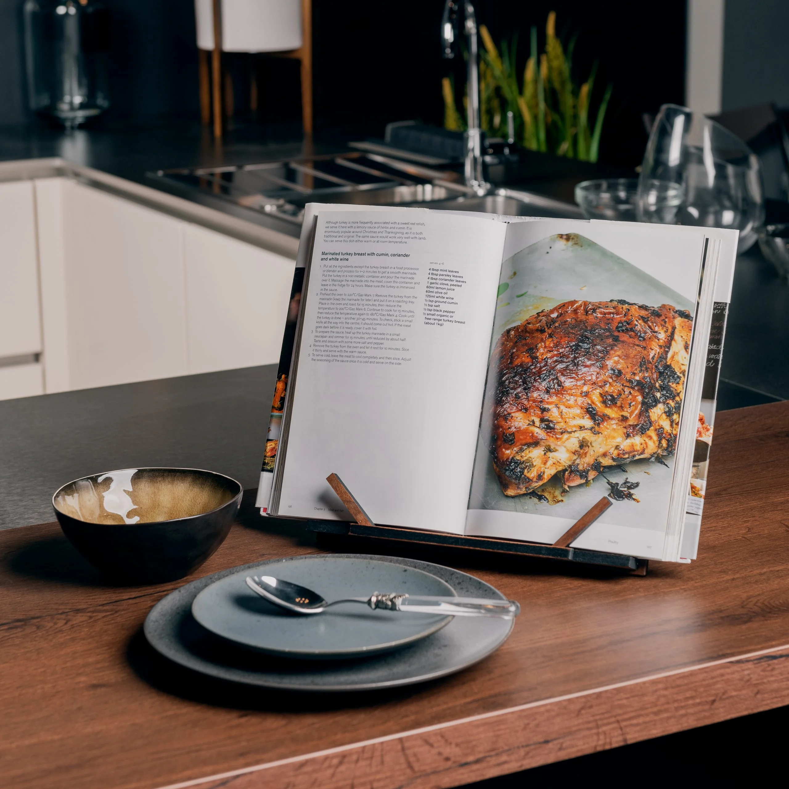 TILISMA Handmade Wooden Book Stand - Cookbook & Tablet Holder - Image 8