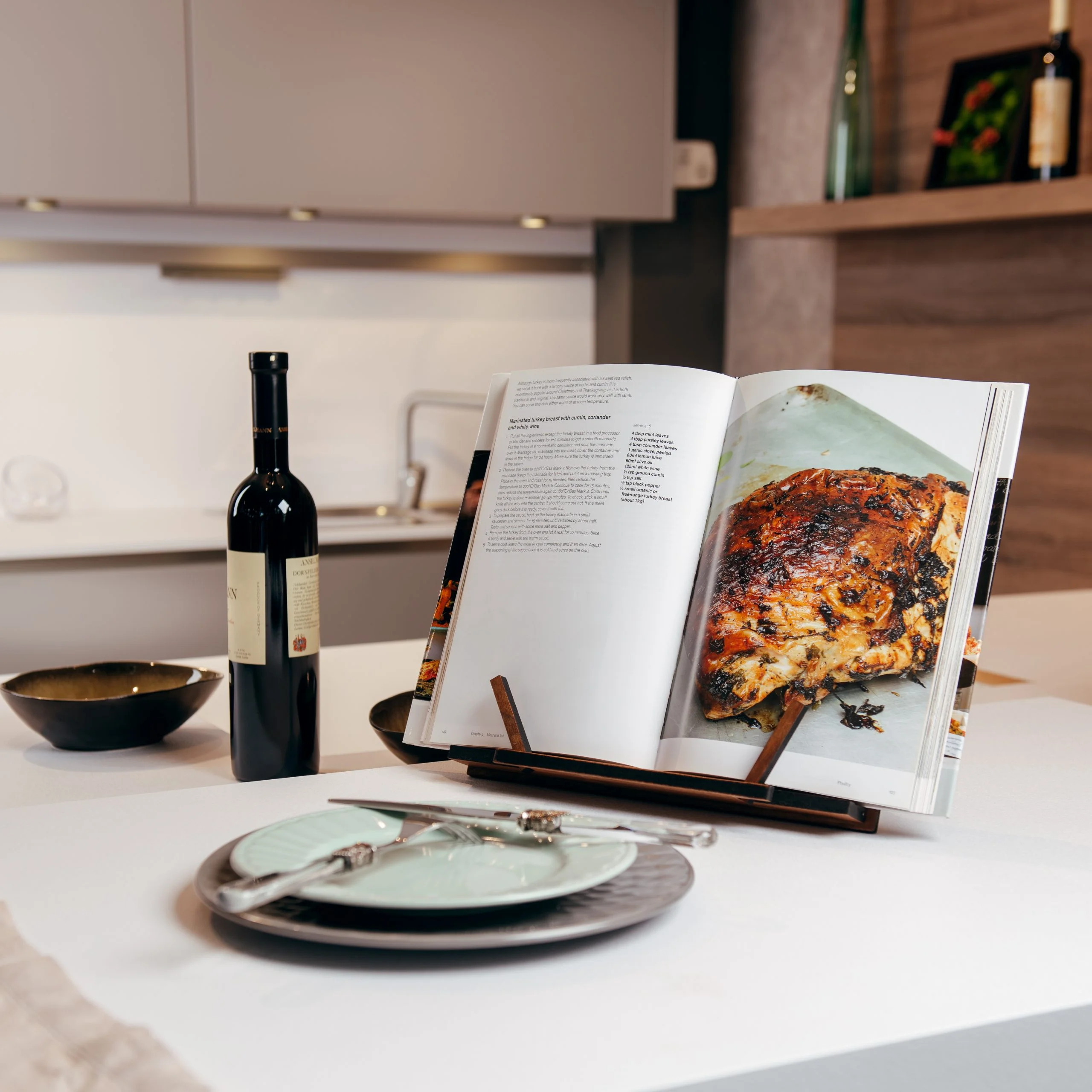 TILISMA Handmade Wooden Book Stand - Cookbook & Tablet Holder - Image 9